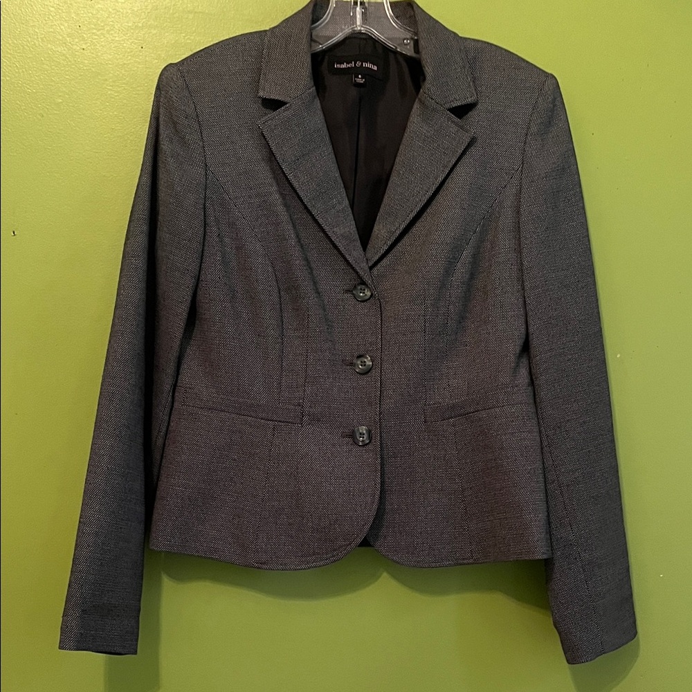 Like New Isabel & Nina Tweed Gray Blazer